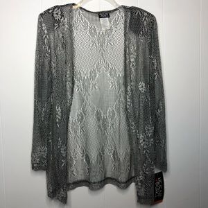 NWT Helene Blake open front lace cardigan. Size 14